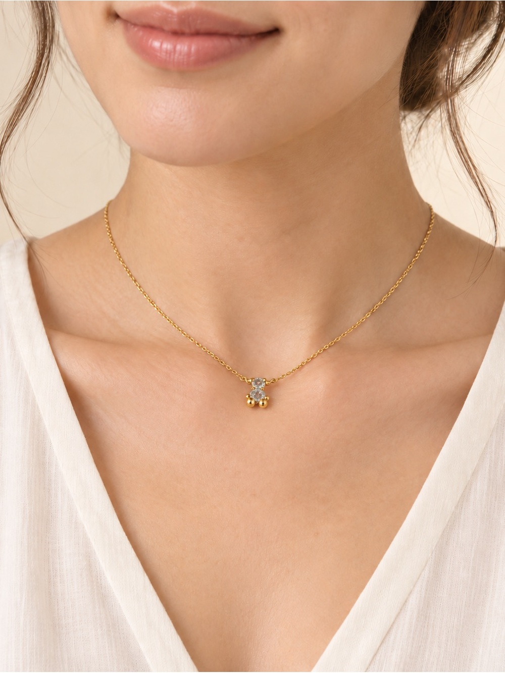 New! Necklace tiny tous Lgg sterling Silver gold vermeil 925